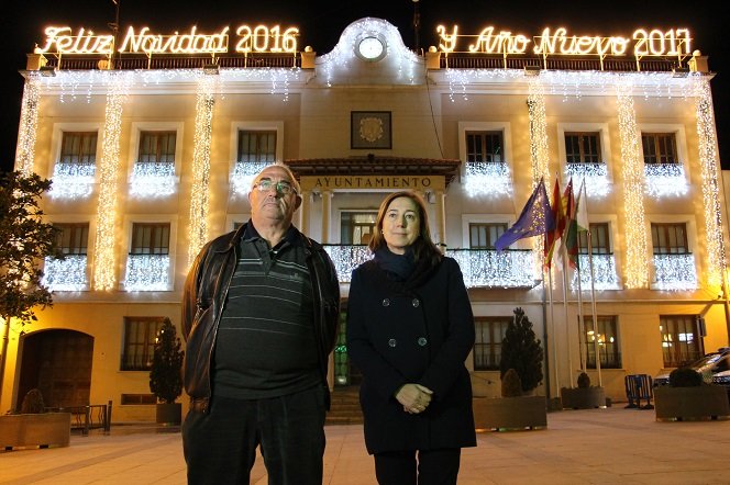 Pruden Medina y Horacio Marañón encendido iluminación Navidad